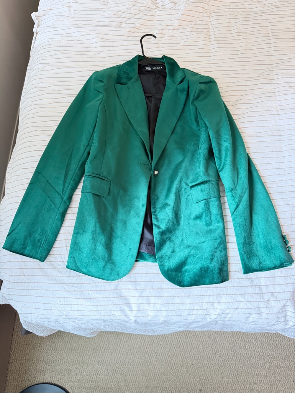 Zara Green Men's Blazer with Notch Lapel
